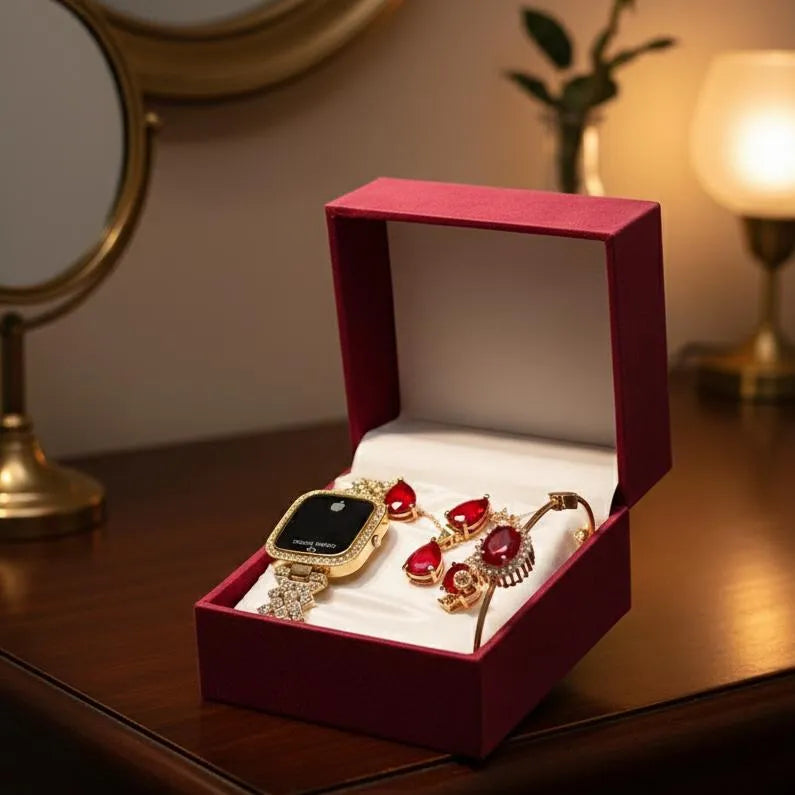 Chic Womens Digital Display Watch With Jewellery