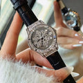Fully Diamond Crystal Snowflake Watch – Black Version