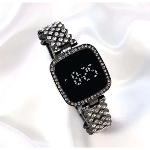Chic Women's Digital Display Watch with Elegant Bracelet Strap - 1 Pc