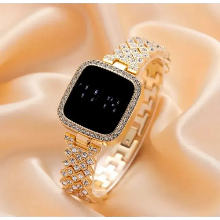 Chic Women's Digital Display Watch with Elegant Bracelet Strap - 1 Pc