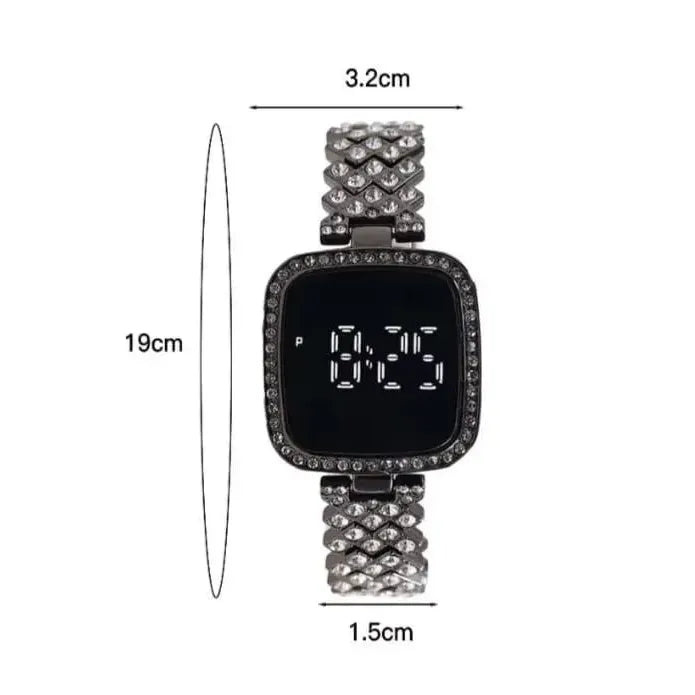 Chic Women's Digital Display Watch with Elegant Bracelet Strap - 1 Pc