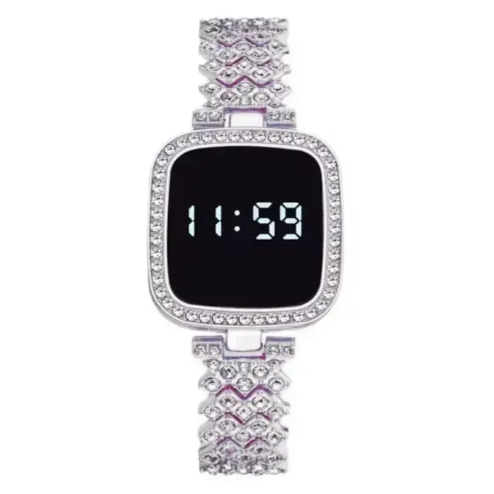 Chic Women's Digital Display Watch with Elegant Bracelet Strap - 1 Pc